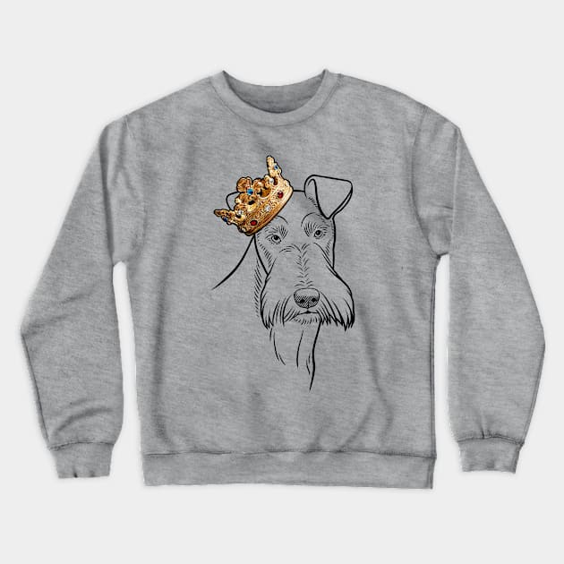 Wire Fox Terrier Dog King Queen Wearing Crown Crewneck Sweatshirt by millersye